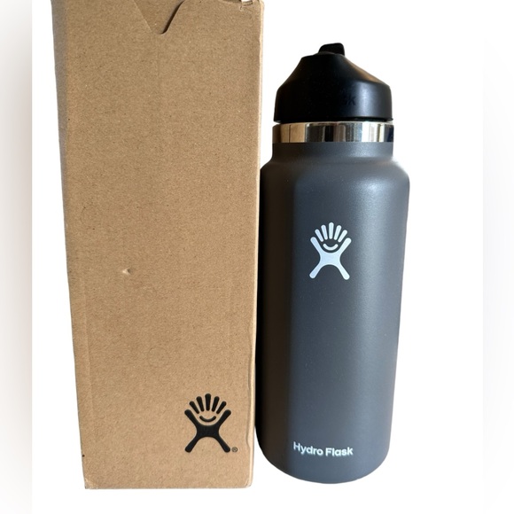 Hydro Flask Other - Hydro Flask Wide Mouth Stainless Steel Bottle 32 oz with Straw Lid Gray New